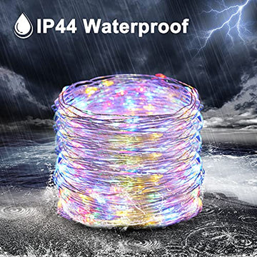 JMEXSUSS 2 Pack Solar String Lights 8 Modes 100 LED 33ft Solar Powered  Waterproof Fairy String Copper Wire Lights for Christmas, Bedroom, Patio